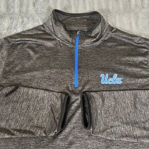 Colosseum UCLA Bruins Mens Large Quarter Zip Pullover Gray Space Dye Athletic L